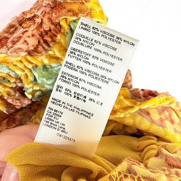 Anthropologie Felipa Cropped Yellow Strawberry Patch Velvet Burnout Tank Top Sm - Picture 8 of 8